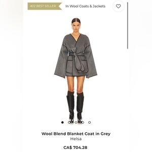 New Helsa Wool Blend Blanket Coat in Gray